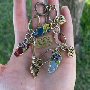 No Brand vintage distressed style shopaholic charm bracelet